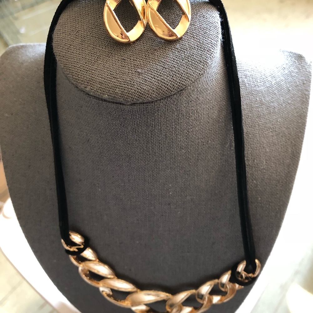 Earrings and matching chain